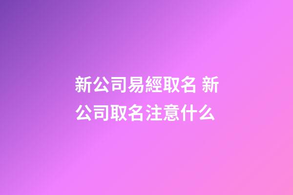 新公司易經取名 新公司取名注意什么-第1張-公司起名-玄機派